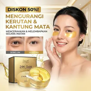Masker Mata 24K Gold Collagen 60 Lembar Untuk Mata Panda dan Lembap