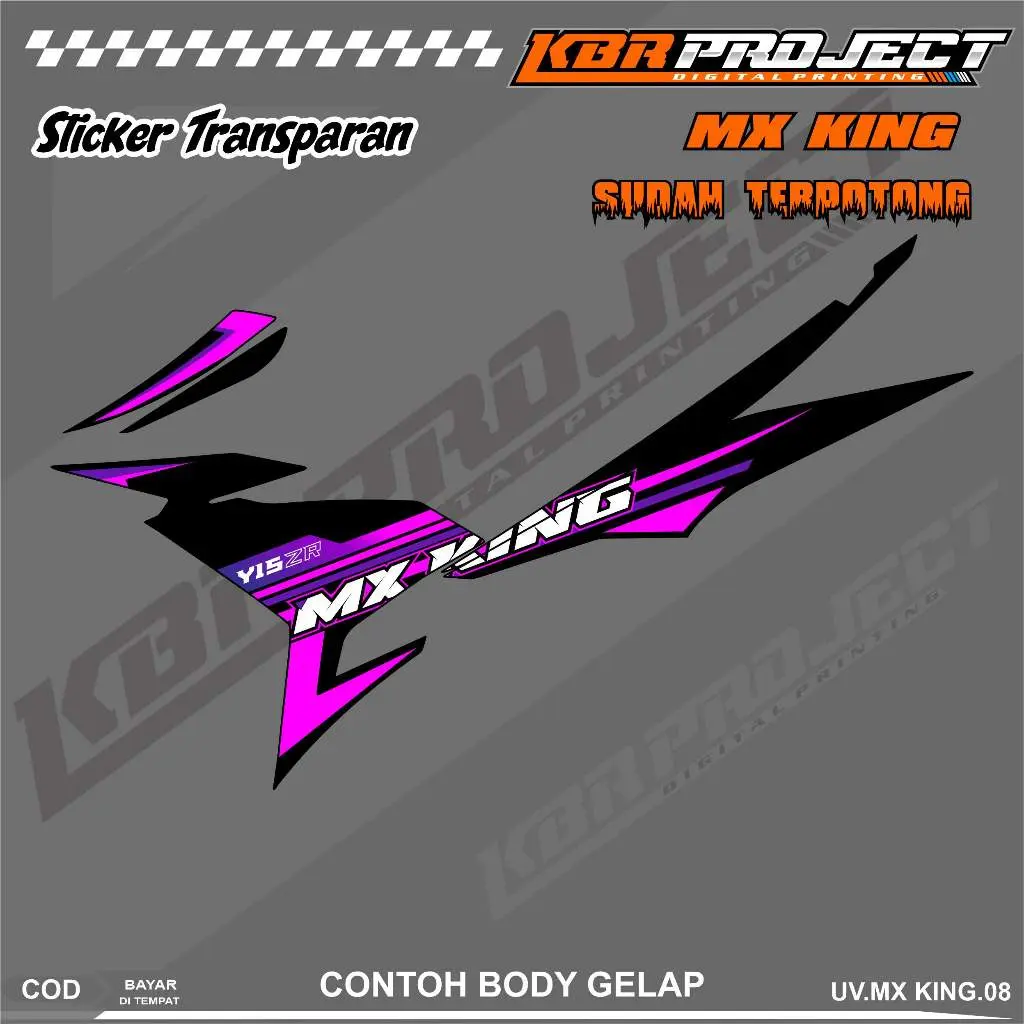 MX KING STIKER  STRIPING TRANSPARAN PREMIUM MOTOR KEREN LIS VARIASI STIKER MOTOR YAMAHA DESAIN RACING 08 TRANSPARANT BISA COD Motorcycle