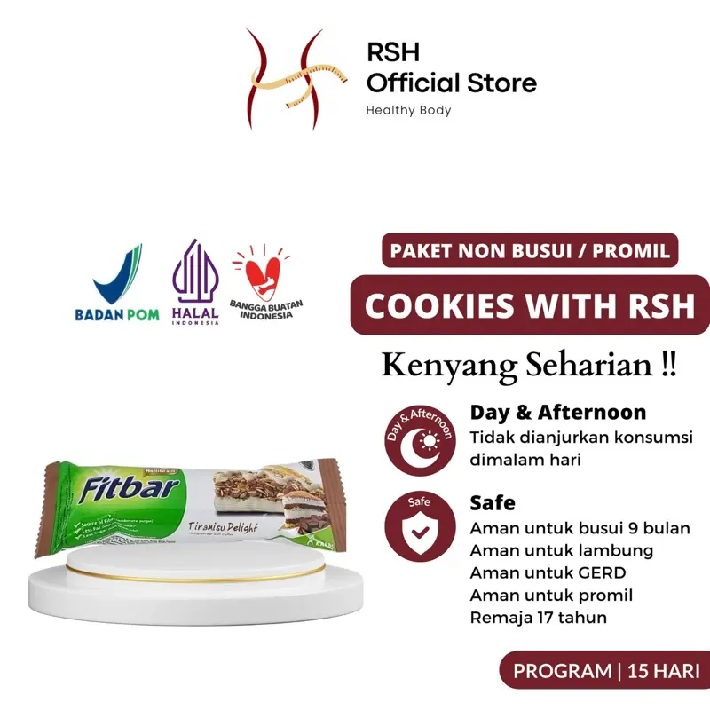 PAKET PROGRAM NON BUSUI  | PAKET KONSUMSI 15 HARI BERSAMA RSH isi 30 | FREE COOKIES FITBAR Snack Cemilan