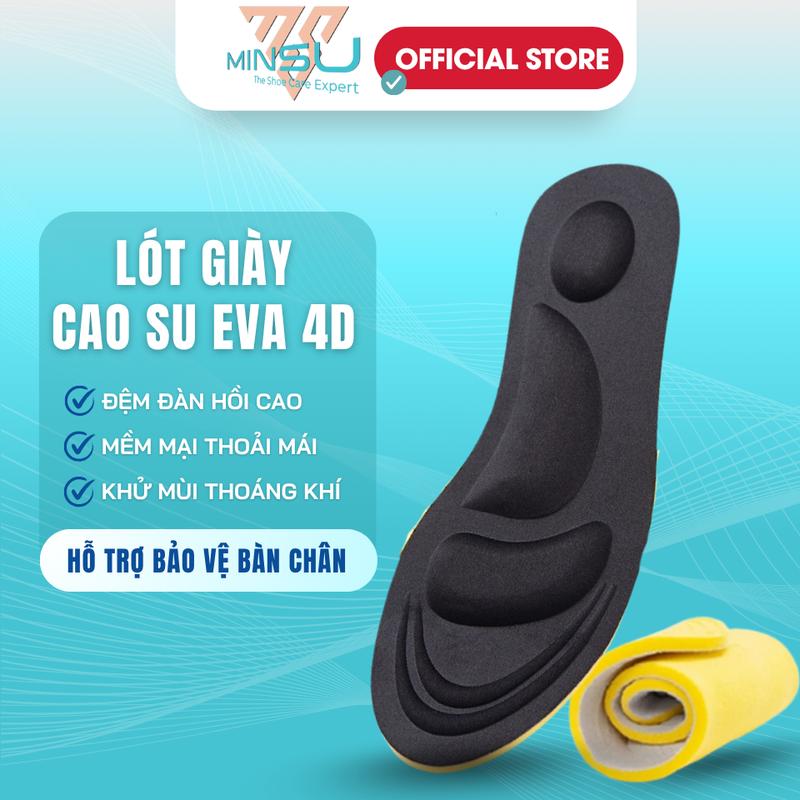  MINSU Lót Giày Thể Thao Sneaker M2312 Cao Su EVA Thấm Hút Khử Mùi Chống Thôn Gót Miếng Đệm Êm Nâng Đỡ Bàn Chân 