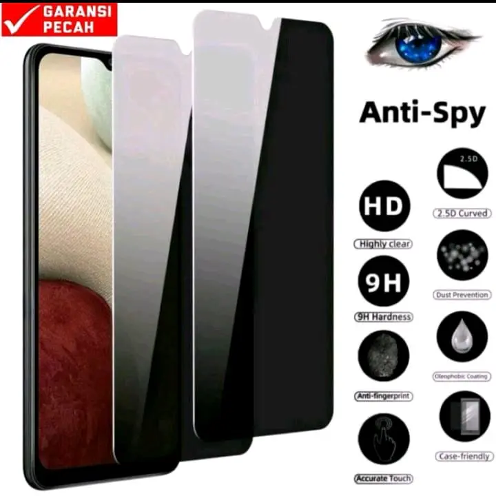 For Oppo A5s Tempered Glass Privasi/ Oppo A5s   Anti Spy Anti privacy Layar Hitam/ Anti gores pelindung Layar