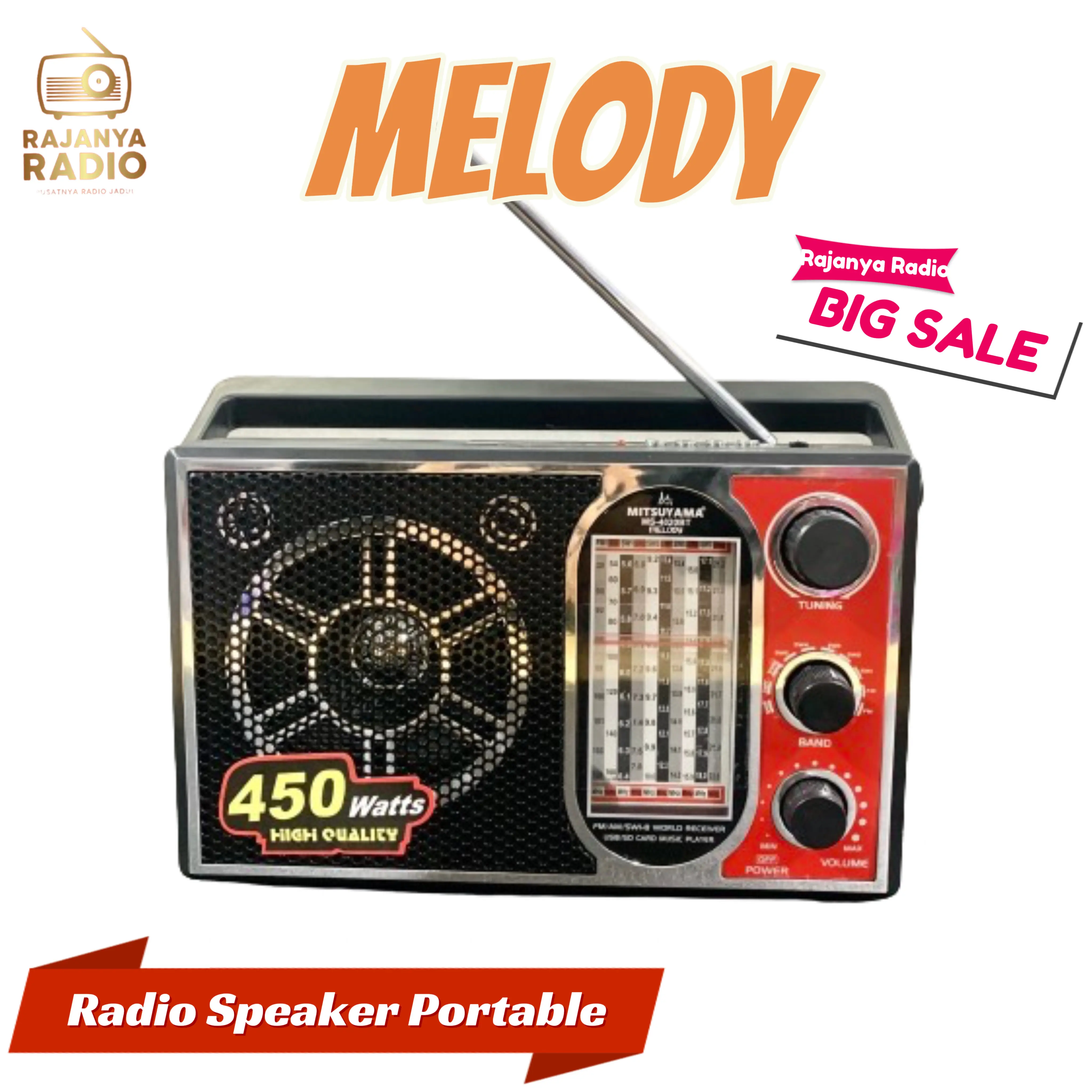Speaker Radio Bluetooth Mitsuyama MS-4020BT Melody FM/MW/SW1-8 10 BAND