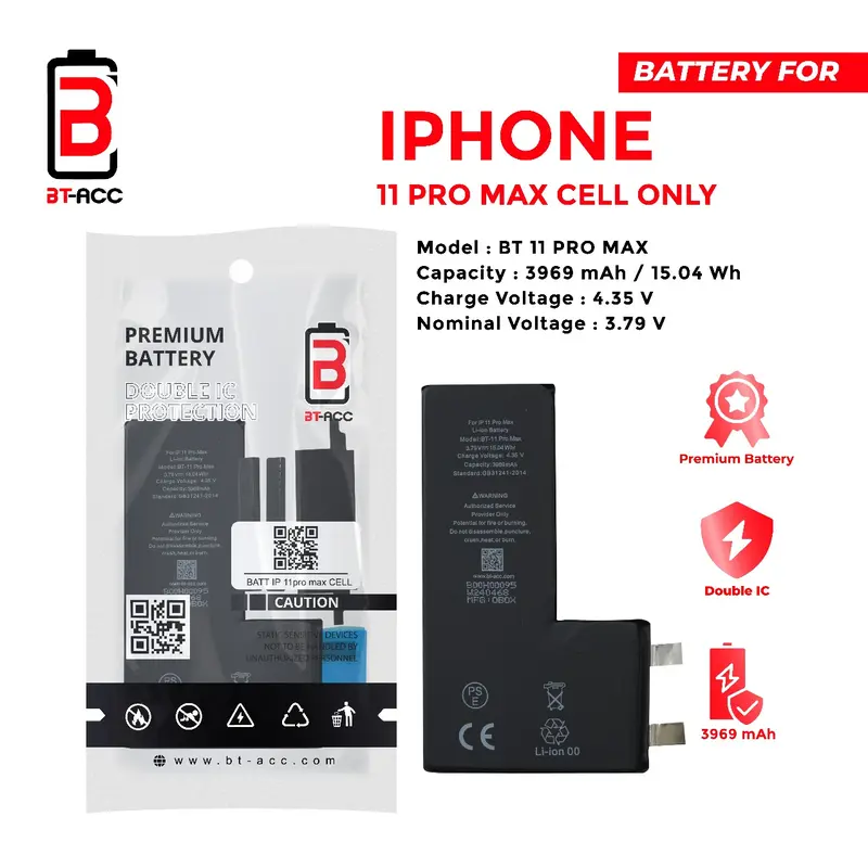 BT-ACC Battery Baterai Battre For IPhone 11 Pro Max Cell Only With 3969 mAh / Tanpa Soket (Unfinish) 0