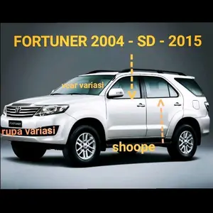 lis list kaca samping pelipit pintu window liner TOYOTA fortuner 2004 -sampai 2015 CHROME