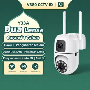 【Eksklusif】COD V380 Y33A Dual Lens CCTV Camera Kecil HD 1080P Wi-Fi Koneksi Nirkabel Penglihatan Malam Lensa Ganda Kamera Keamanan Dua Pelayaran PTZ