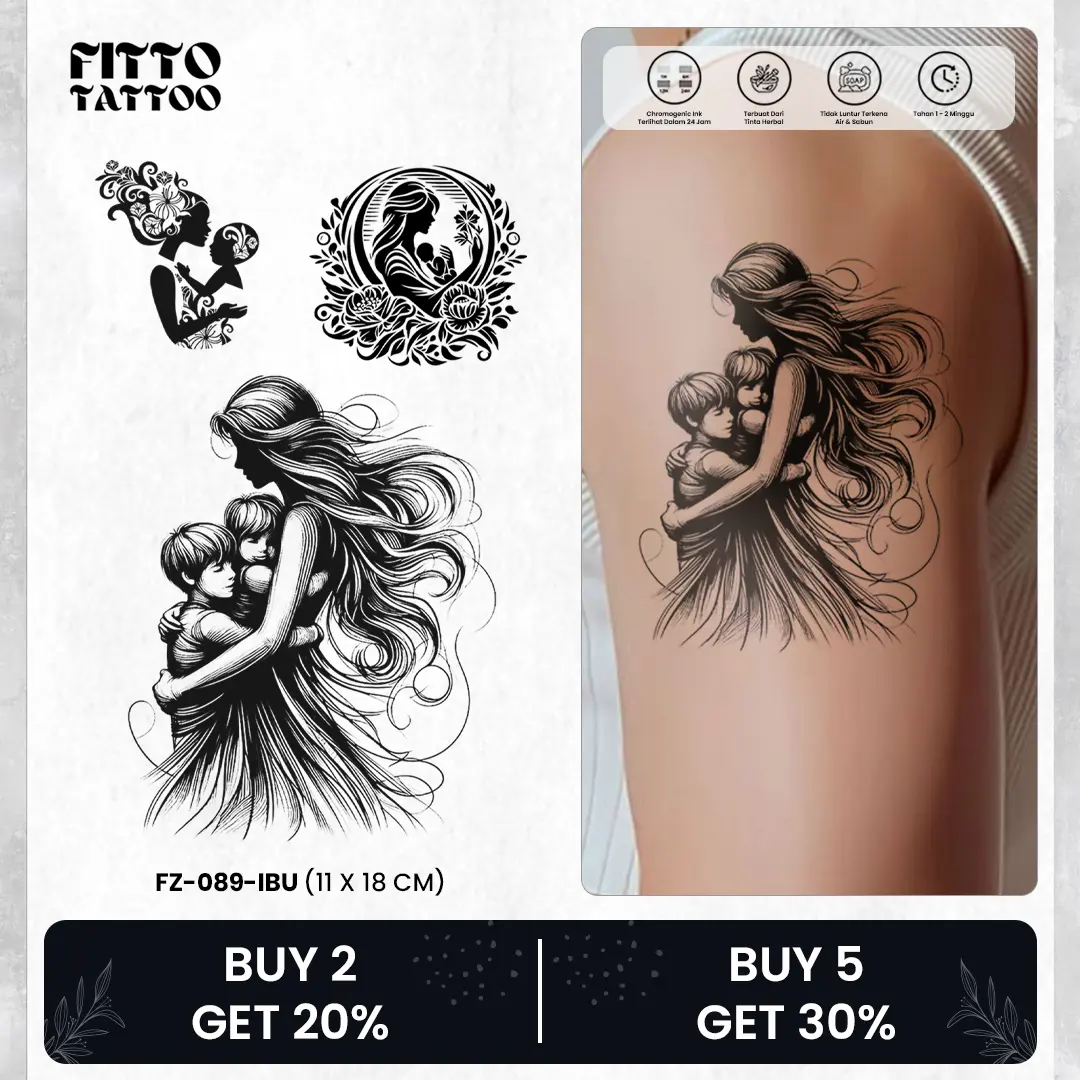 Tatto Temporer Semi Permanen Keluarga Tato Fruit Ink Premium Anak Ibu Tahan 1-2 Minggu