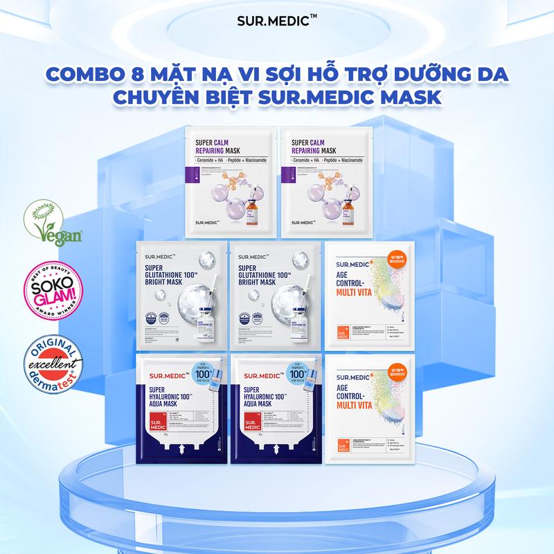 Fs x Combo 8 Mặt Nạ Hỗ Trợ Dưỡng Da Sur.Medic Mask 30g/miếng