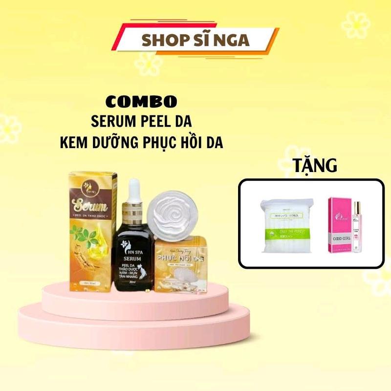 (Tặng Nước Hoa )Combo Serum Peel Da Thảo Dược (Gồm Serum Peel Và Kem Face)_ Phục Hồi Da ,Hổ Trợ Làm Đẹp Da Skincare