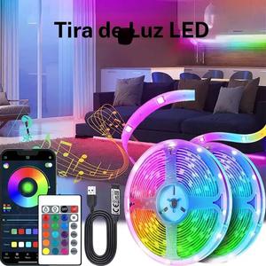 Tira de luces LED, Tira de luces inteligente con control por app y control remoto de 24 teclas, Tira de luces LED con cambio de color RGB, Adecuada para dormitorio, sala de estar, fiesta