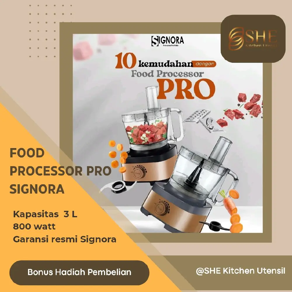 Food Processor Pro Signora Kapasitas 3 Liter mesin Giling Daging dan sayuran