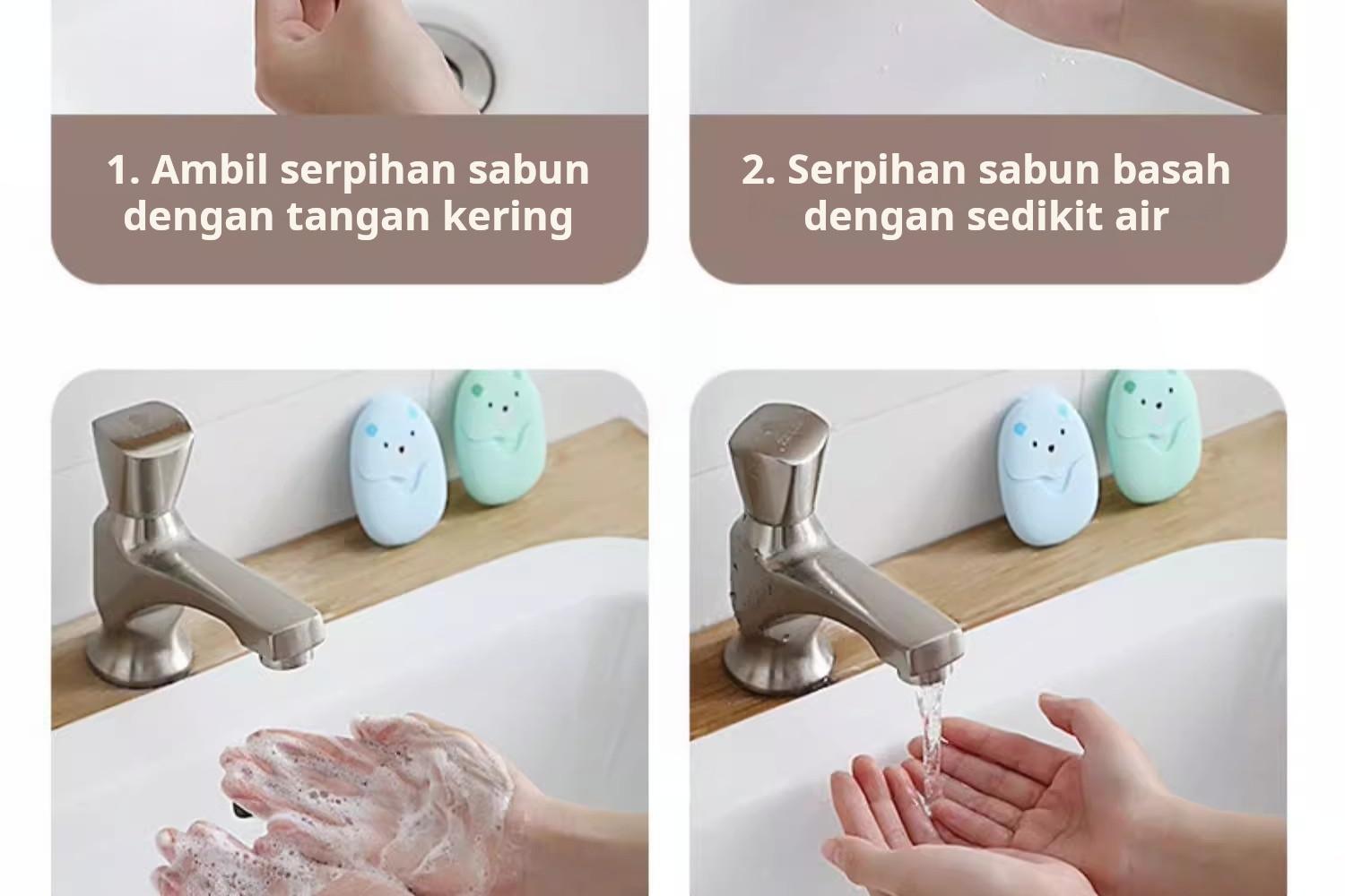 Sabun Lembaran Berukuran Kecil dan Portabel Bentuk Beruang Lucu Praktis untuk Membersihkan Rumah Menghasilkan Busa Lembut dan Mudah Dibilas Cocok untuk Berbagai Kebutuhan Sehari-hari