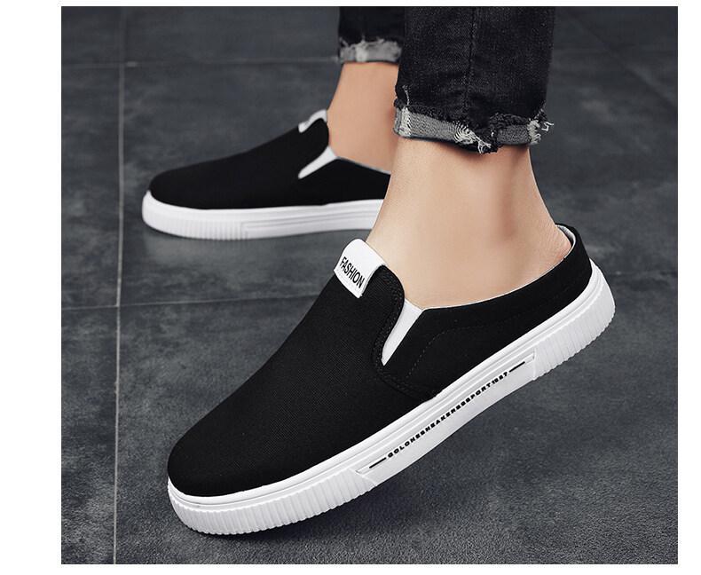 Product Introduction of 2023 New [COD] [Free Shipping] [Spot] Men's New Canvas Half Drag Low-Top Sneakers Casual Shoes Sports Canvas Shoes 12