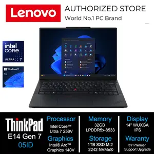 Laptop Lenovo ThinkPad E14 Gen 7 Intel Core Ultra 7 258V 1TB SSD 32GB 14" WUXGA IPS  W11 Pro