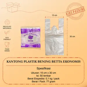Kantong Plastik Bening Tipis 15 Isi 50pcs / Kresek Ekonomis BETTA Bening Ukuran 15 Isi 50 Pcs