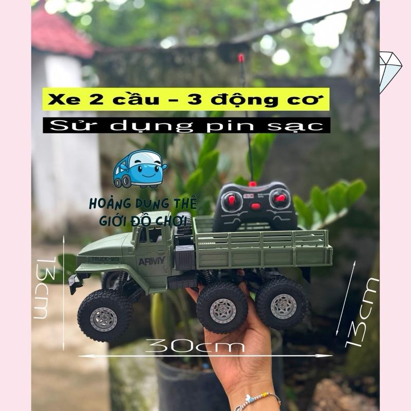 Xe Tải Điều khiển Từ Xa + Quân Sự Địa Hình Cho Bé - Chạy Pin Sạc - Điều khiển Tay Cầm Toy Đồ Chơi  xe đua địa hình