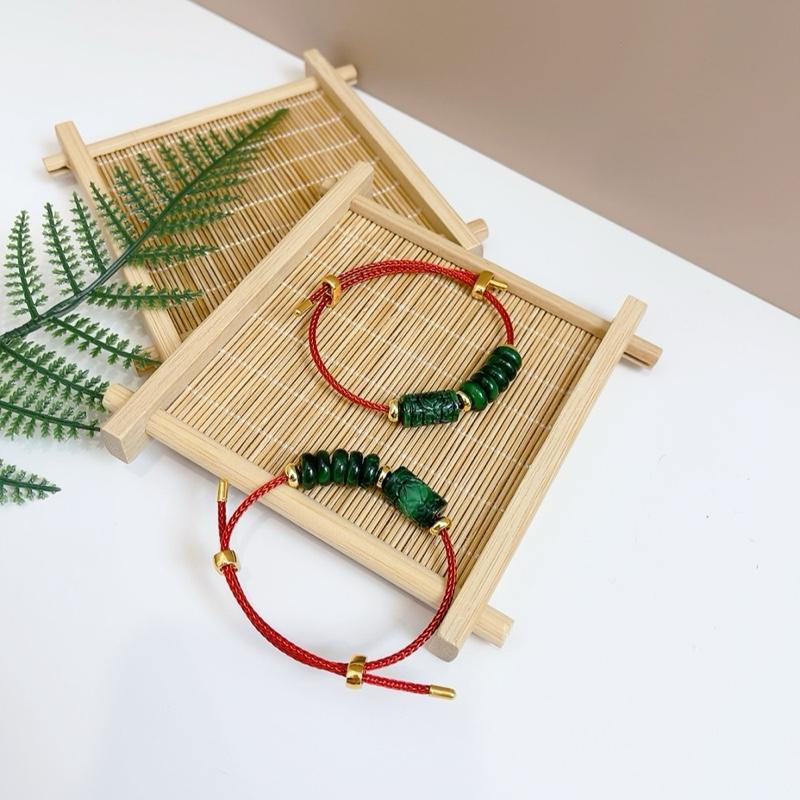 Vòng tay nam nữ lu thống chạm khắc kèm ngũ điếu cẩm ngọc sơn thủy cầu tài lộc, may mắn, bình an 2