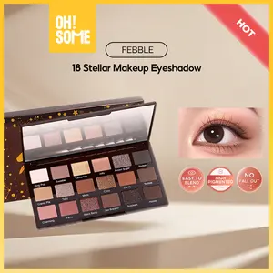 OHSOME - FEBBLE Stellar Palette Eyeshadow 18 Warna | Glitter | Smokey Look | Tahan Lama