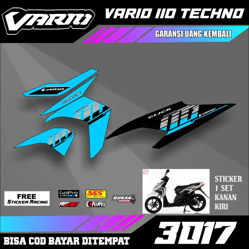 Striping Sticker lis decal Vario Techno 110 motif vietnam style click semi fullbody 4
