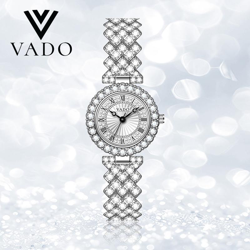 [LIVE - DHJ3112V] Đồng Hồ Nữ Mặt Tròn, Mặt Viền Đính Đá Sang Trọng, Dây Kim Loại Đính Đá, Phong Cách sang Chảnh - DHJ3112