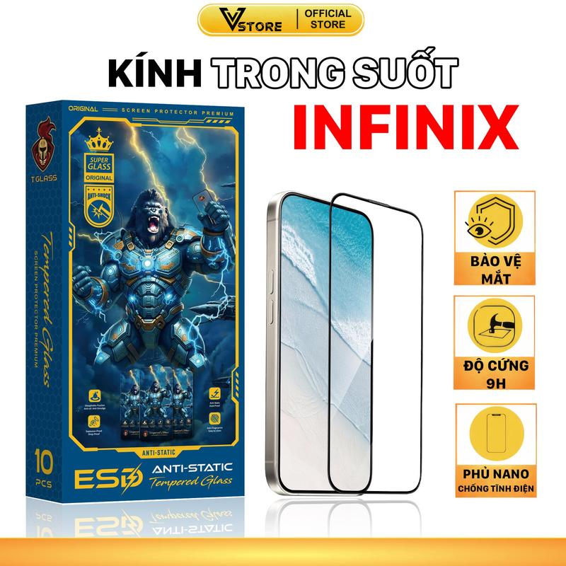  Kính cường lực cho infinix hot 50 40 30 30i 40i 50i pro kingkong phủ nano | miếng dán bảo vệ màn hình Vstore 