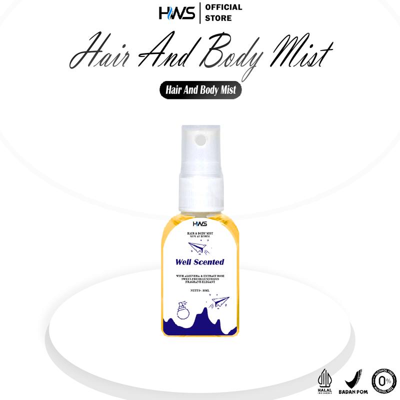 Perfume Terlaris Dapat 5 Botol Parfum Hair & Body Fragrance Mist Hws Parfum 30mL with Vitamin E and Aloe Vera Wangi 5