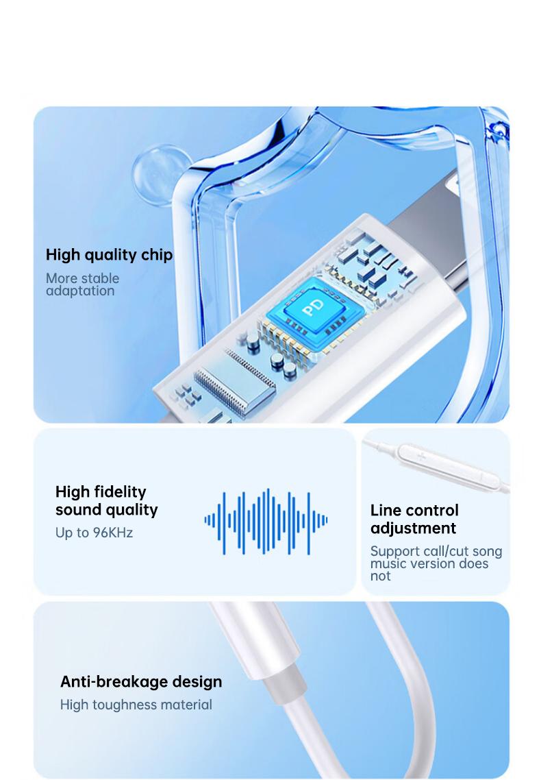 Product Introduction of 【COD】Biaze Apple headphone adapter Lightning to 3.5mm headphone converter suitable for iPhone 141312 ProXs audio conversion head interface 2