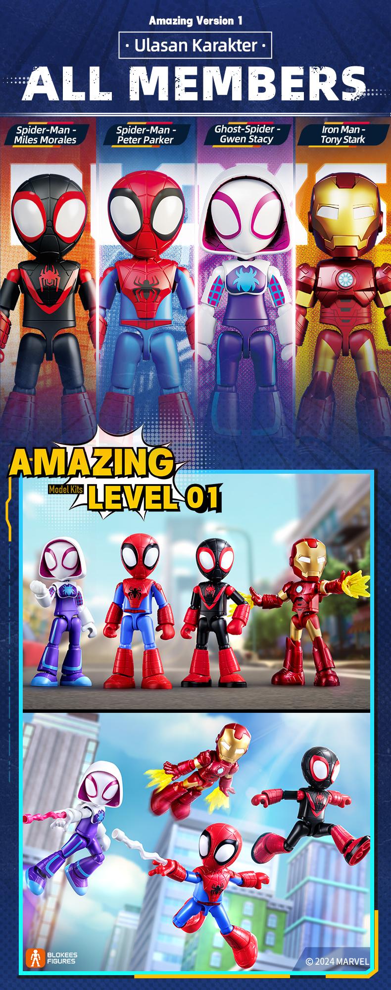 Product Introduction of Mainan Blokees Figures-Spider Man AL02, Lisensi Asli, Black Panther - T'Challa, Hulk Toys spiderman robot action 14