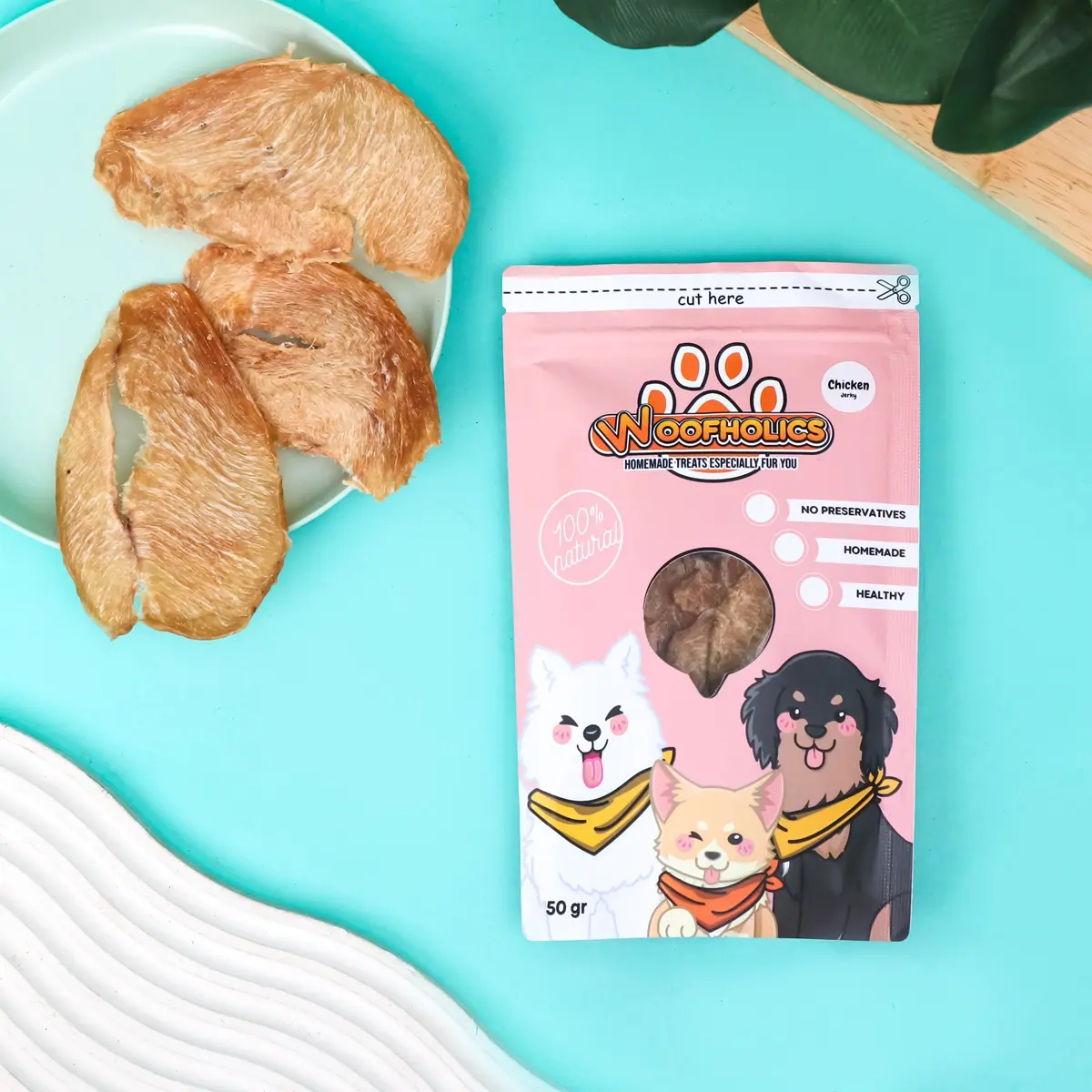 Woofholics Chicken Jerky / Jerki Ayam / Dog Snack Cemilan Anjing
