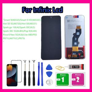 For Infinix Smart 9(X6532)/Smart 9 HD/Hot 50 5G(X6720)/Hot 50i(X6531)/Spark go 1(KL4)/Spark 30C/Spark 30C 5G/Pop 9/Pova 6 Neo 5G(KL8)/Lite A80/P65/P671L/P673L Lcd Phone Touch Screen Accessory Replacement