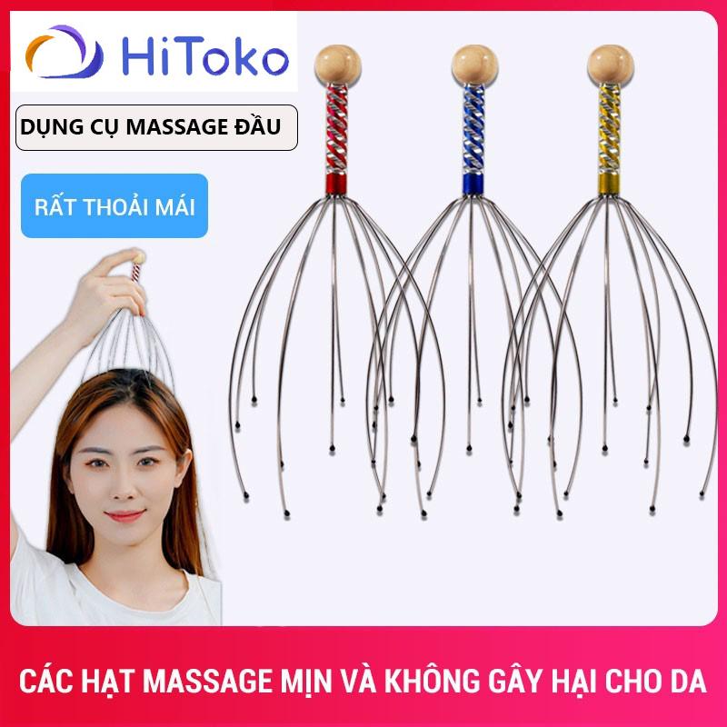 Cây Gãi Đầu Bạch Tuộc Massage Đầu Cầm Tay 12 Nhánh Châm Cứu Thư Giãn Giúp Tuần…