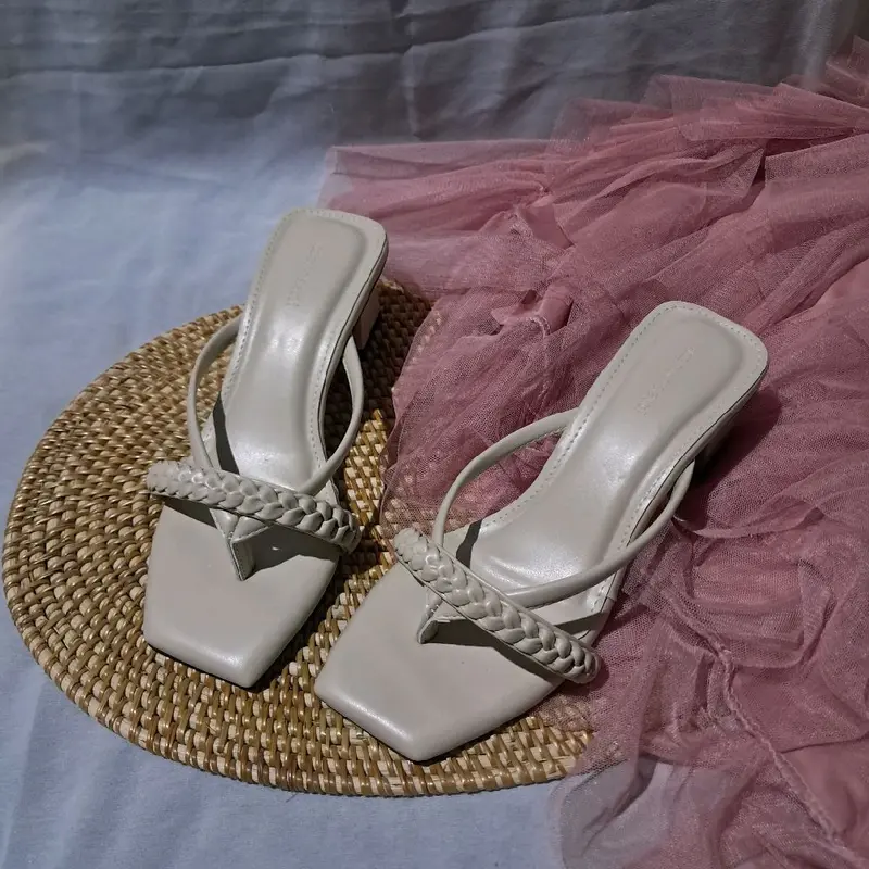 high heels wanita D3-07 sandal model kepang terbaru simple murah 4