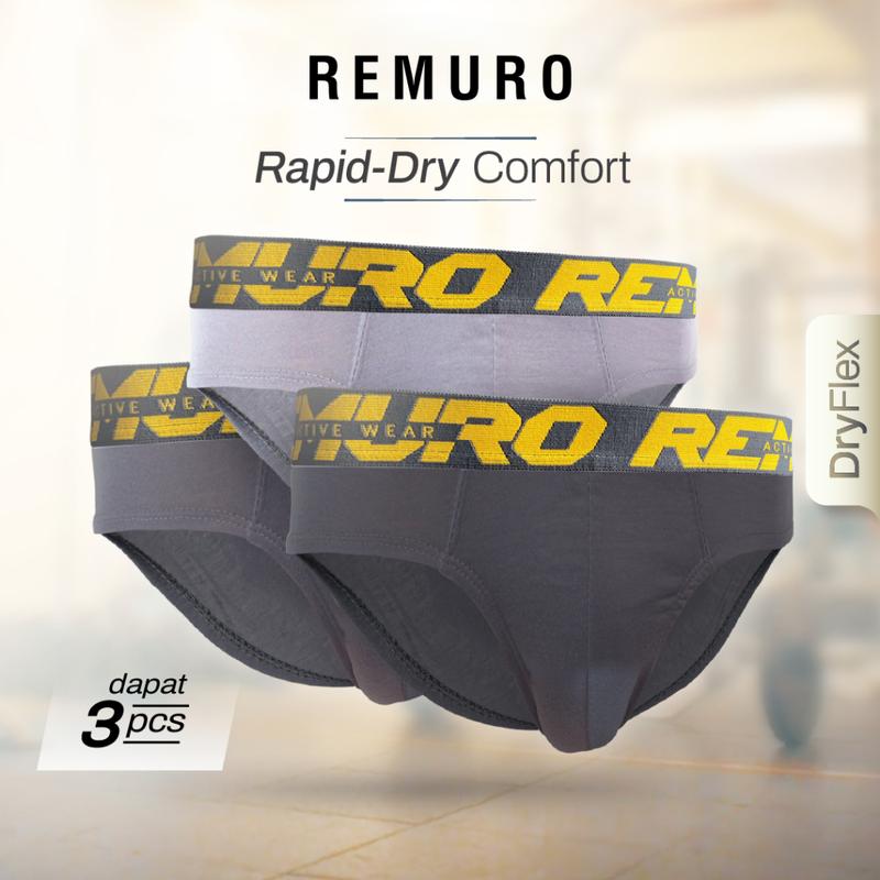 J♥O1 REMURO DRYFLEX SWIFT YELLOW [3 PCS] - CELANA DALAM PRIA ACTIVE BRIEF - MULTICOLOR YELLOW B✪R5 0