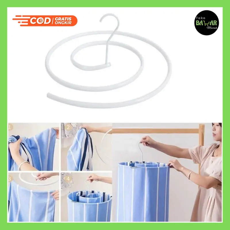 Hanger Jemuran Sprei Spiral / Gantungan Spiral Melingkar / Hanger Spiral Sprei Selimut Melingkar / Gantungan Spiral Multifungsi 0
