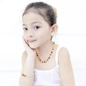 Amber Buddy | XB54M1M Kalung Amber Anak Multicolour Yellow Matte - 38cm Junior.