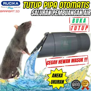 Tutup Pipa PVC Paralon Anti Binatang Tikus Kecoa Bau Otomatis Buka Tutup Selokan Pembuangan Air Rucika Original