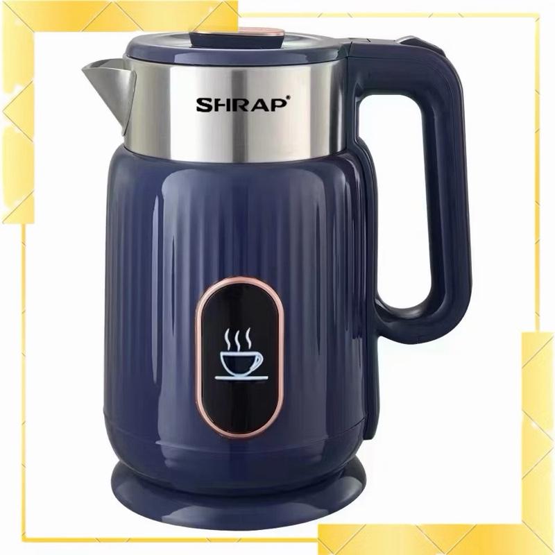 (Loại 1) Ấm Siêu Tốc SH-86 Dung Tích 2.2L Có 2 Lớp Cách Nhiệt, Công Suất 1500W Thân Chống Bỏng, Tự Động Ngắt