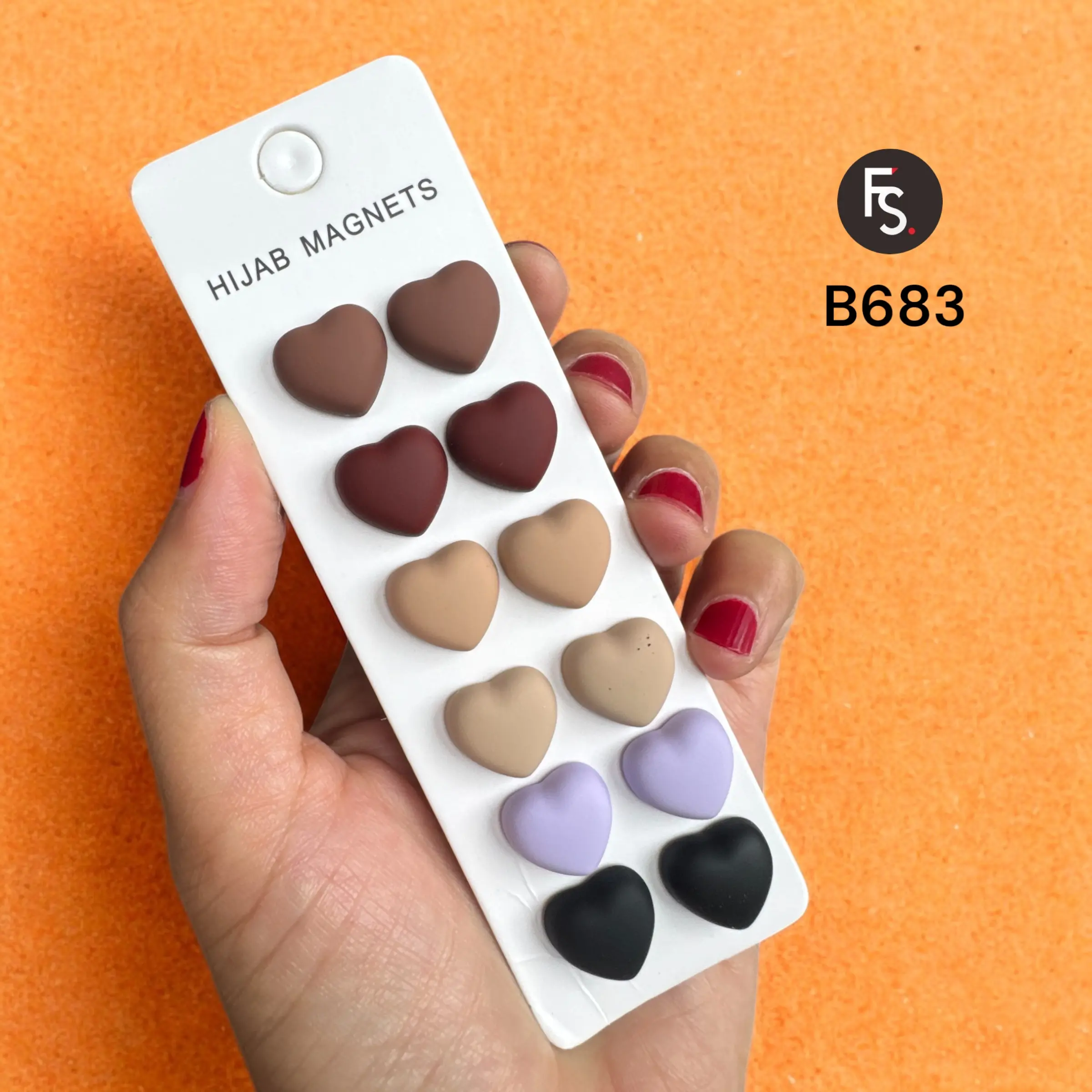 Pin Magnet Hijab LOVE Jilbab Baju Kerudung Doff B683 Peniti Wanita Muslim