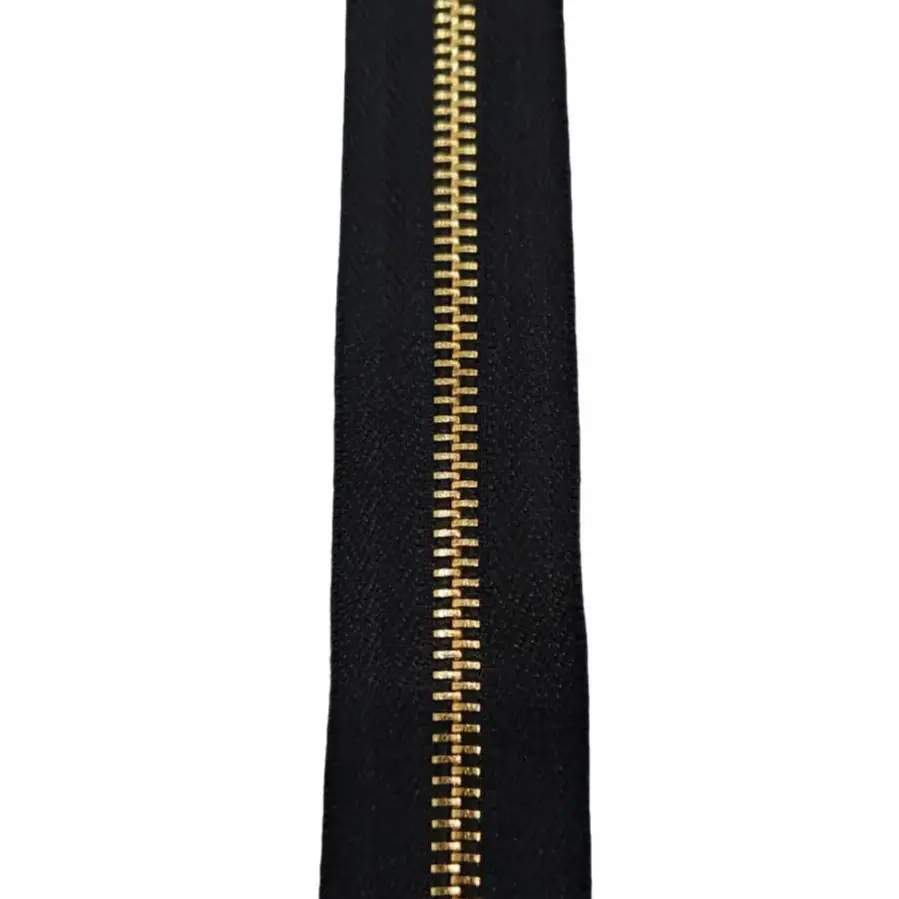 IMPORT YKK resleting zipper seleting besi no 5 hitam emas muda , aksesoris tas fashion dll