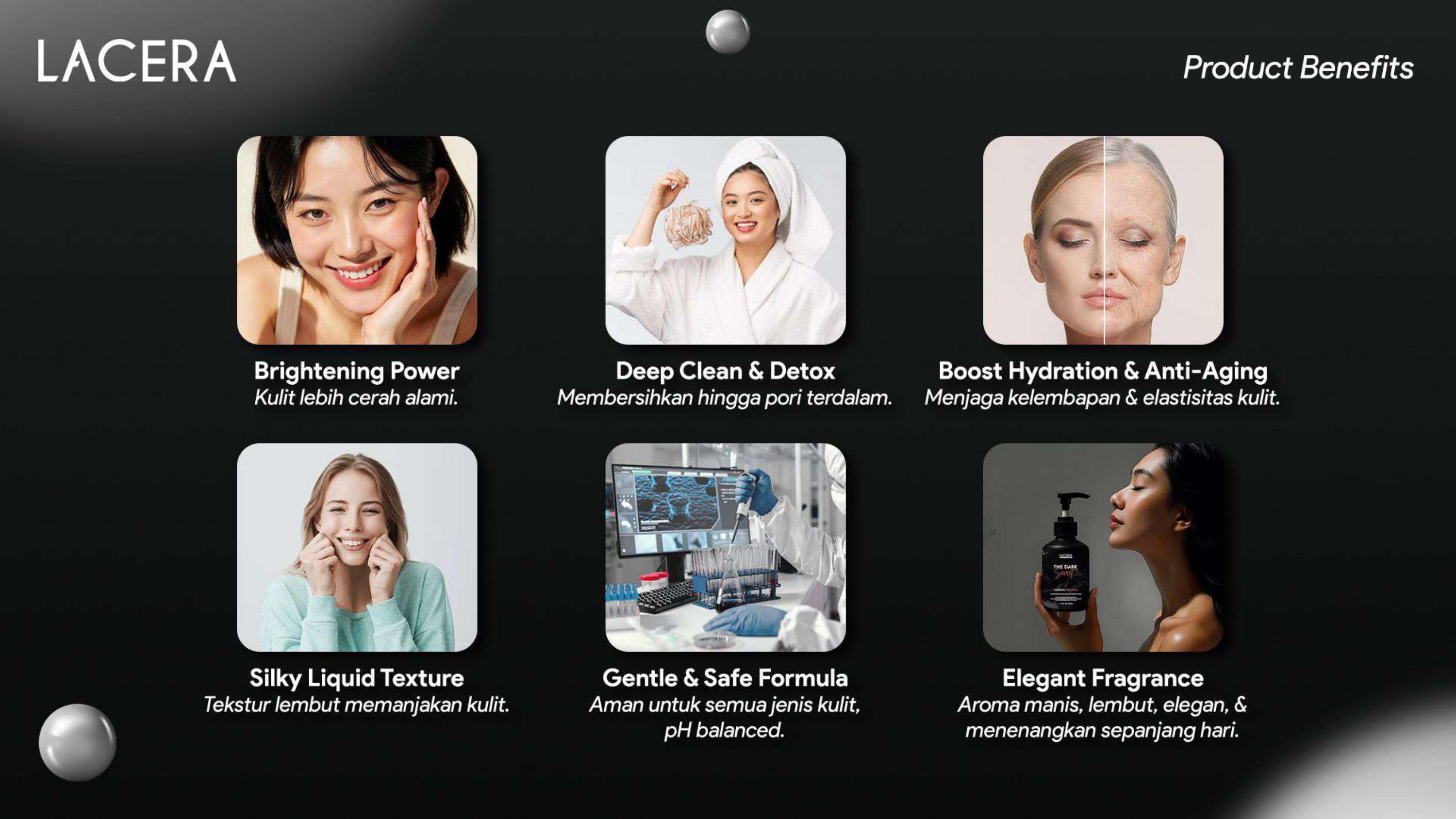 [Paket Seserahan] Lacera Body Wash Sabun Cair + 2 pcs LACERA Glow & Scent Body Lotion + Lacera Axilarry Cream Brightening