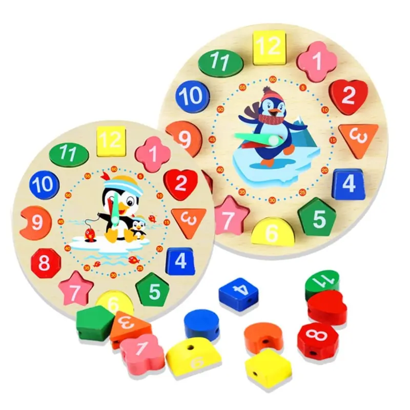 [IM] Mainan Edukasi Dini Bentuk Jam Putar / Sensory Educatiton Geometri Bentuk Bangun Ruang / Puzzle Angka Jam / Mainan Montessory Clock / Puzzle Kayu Unik 0