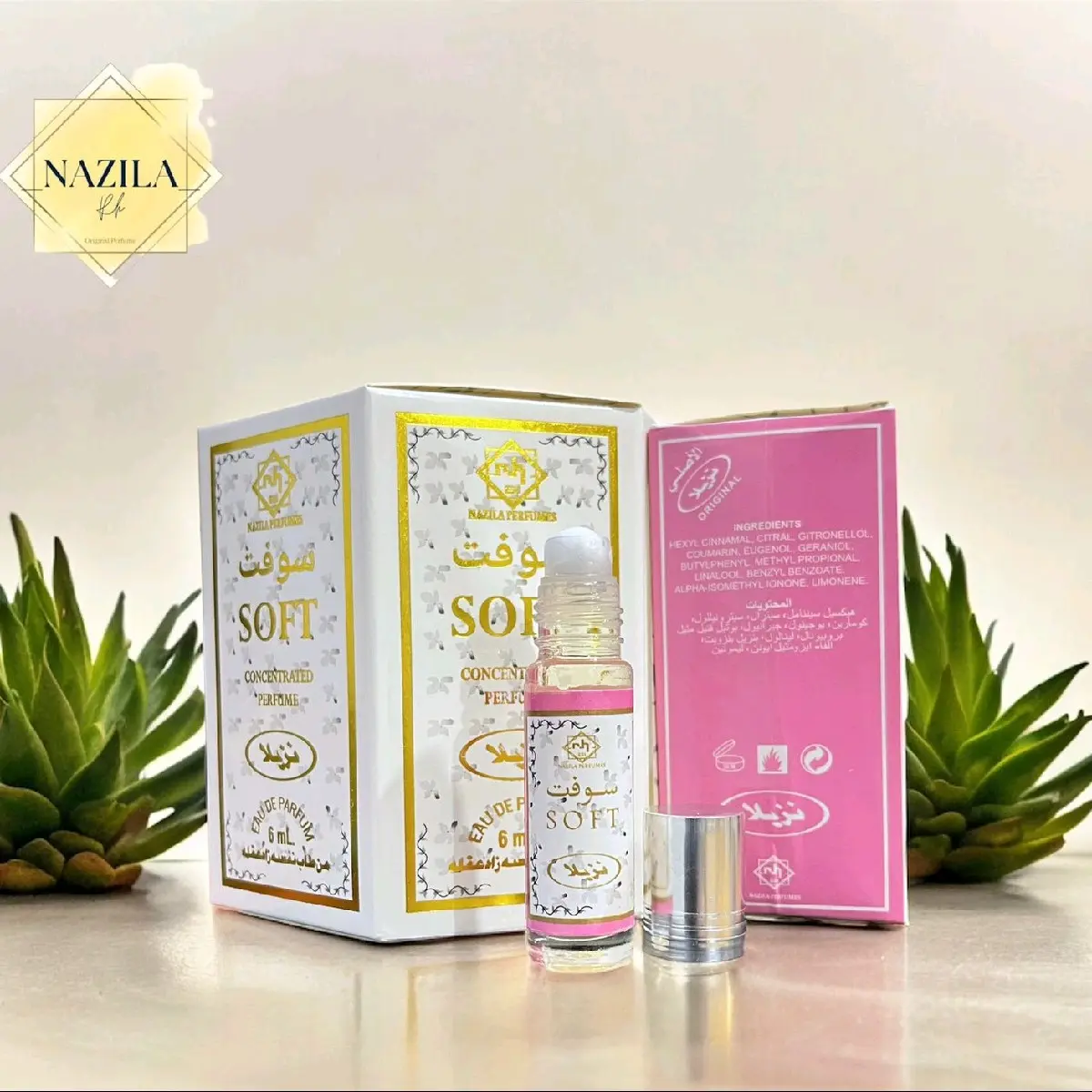 Perfume nazila arab aroma soft non alkohol terlaris 1 box isi 6 pcs original unisek laki laki perempuan tahan lama berkualitas Pria Wangi