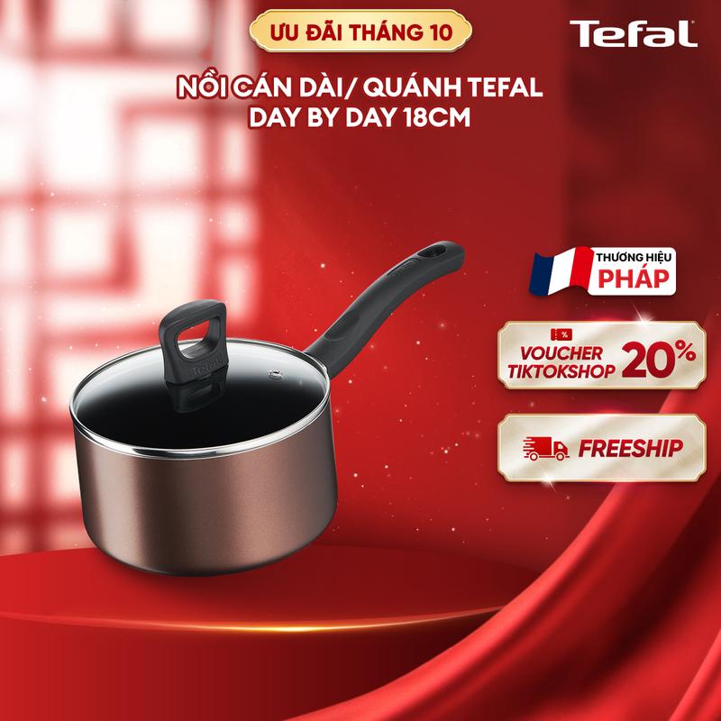 Nồi cán dài/ quánh chống dính đáy từ Tefal Day By Day 18cm G1432305