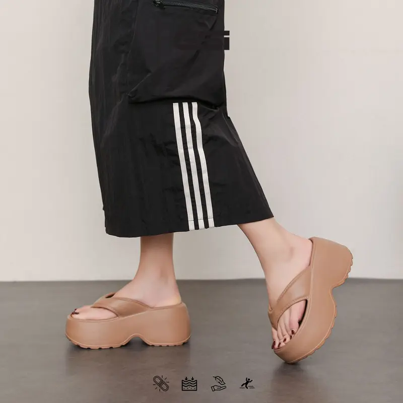 【GSI Shoes】Sandal Wanita Sendal Jepit Wedges Wanita Tebal Fashion Korea Bahan Karet EVA Rubber Premium Empuk Ringan dan Elastis 3