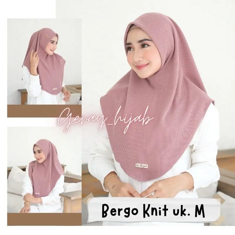 GerayHijab- Bergo Knit uk M premium knit tosca Muslim Kerudung