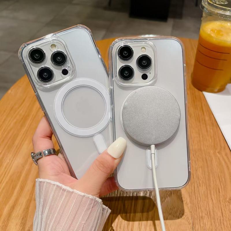 Product Introduction of For iPhone 16 16pro 15 14 Plus 13 12 11 Pro Max X Xr Xs Max 7 8 Plus Shock Proof Magnetic Transparent Phone Case PC Hard Phone Case 7