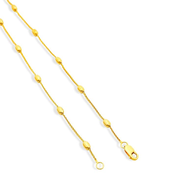 Top Cash Jewellery 916 Gold Beads Anklet 1