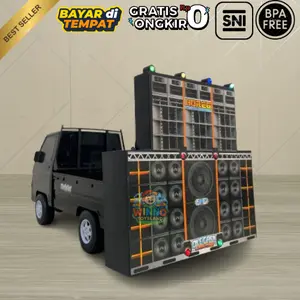 RAMADAN WINNO TOYSLAND Mobil Pick Up Terbaru LT300 Gratis Sound Horeg OKE GASS Tolelet Kirab Budaya- Lampu & Musik - BPA Free - SNI Certified - 33x14 cm - GRATIS ONGKIR & Bayar di Tempat Anak Baterai Mainan Plastik Bak Control Remote Truk