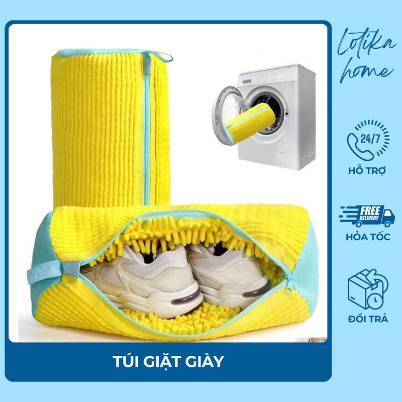 Túi giặt giày lông nhung tiện lợi - Giặt máy nhanh, sạch bóng - Không hư form…