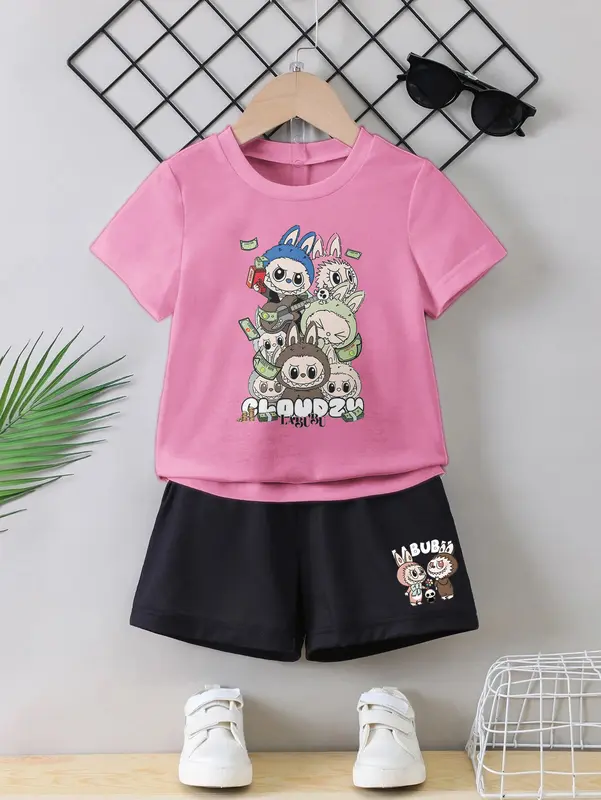 Setelan Anak Labubu untuk Usia 1-10 Tahun - Baju Anak Perempuan dan Laki-laki - Fashion Anak-Anak Katun Parsel 7