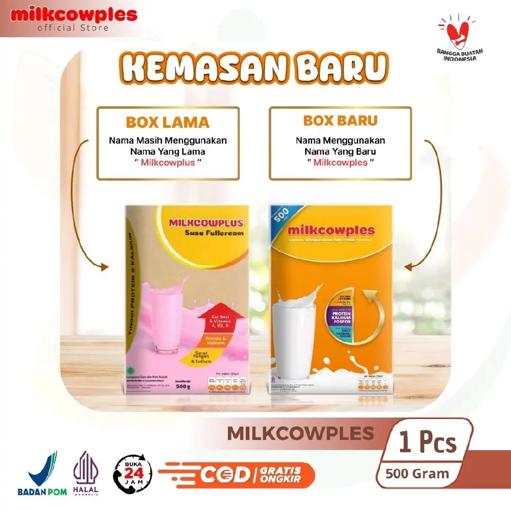 Milkcowples 55% Susu Fullcream Kaya Kalsium dan Protein 500 Gram Minuman Dairy Milkcow